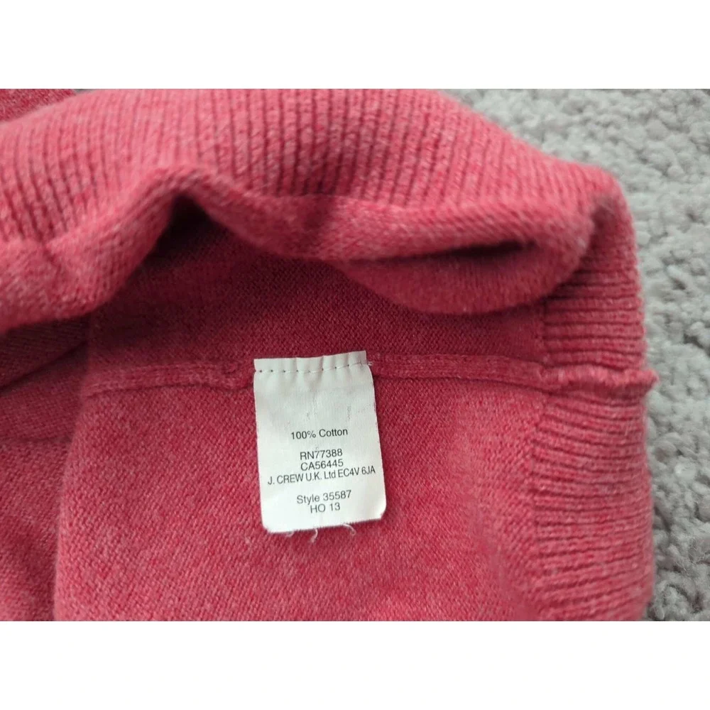 J Crew Sweater Mens Large Red‎ Pullover V-Neck Long Sleeve 100% Cotton Knit